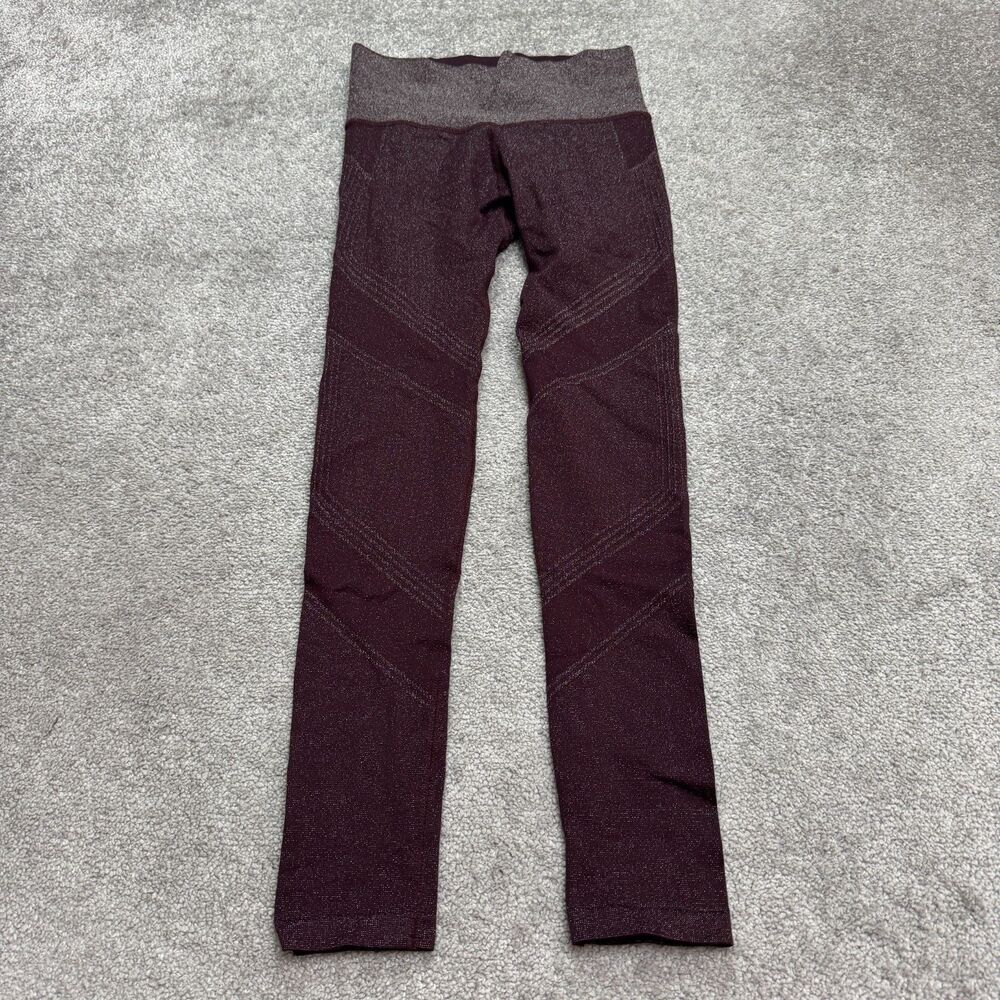 Athleta Twilight Tight Compression Leggings Womens XS Purple Sparkle Seamless
